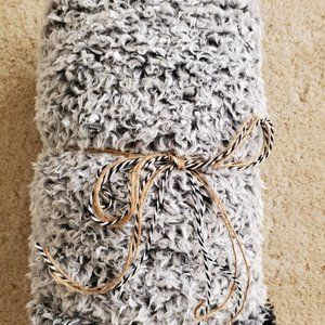 Gray Soft Sherpa  Blanket Throw